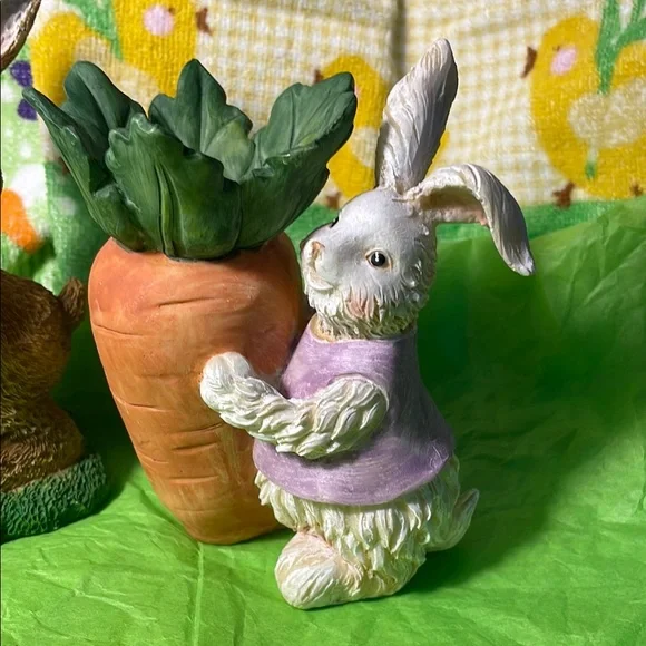 Easter Bunny and Carrot Candle Holder Set - Picture 2 of 14